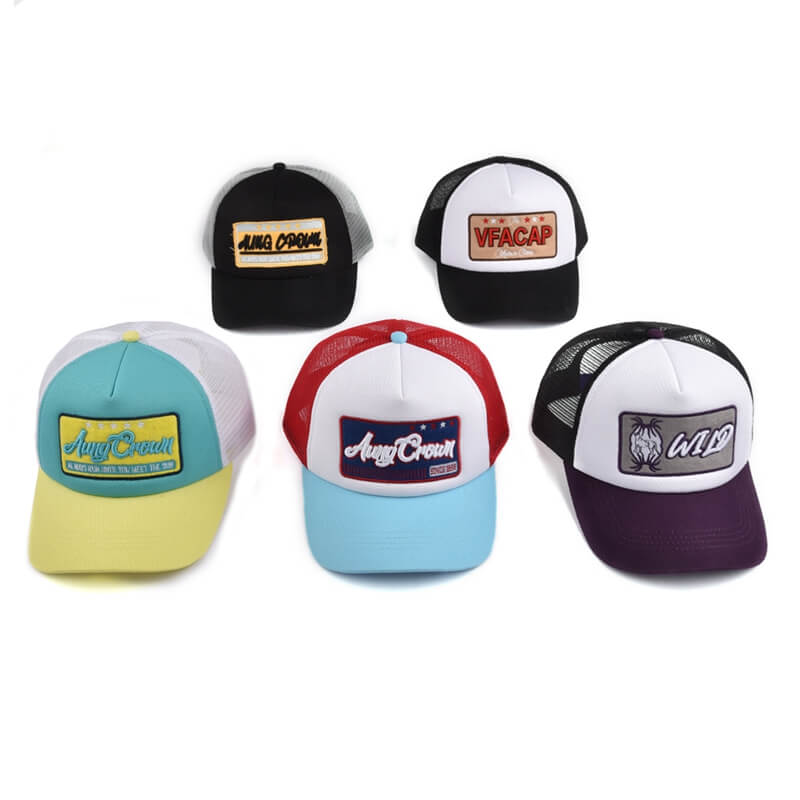 mens mesh cheap custom 5 panel trucker cap/applique embroidered patch gorras trucker hats 8